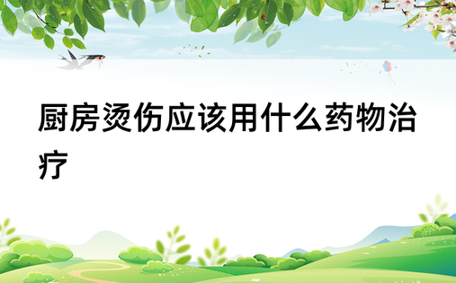 厨房烫伤应该用什么药物治疗