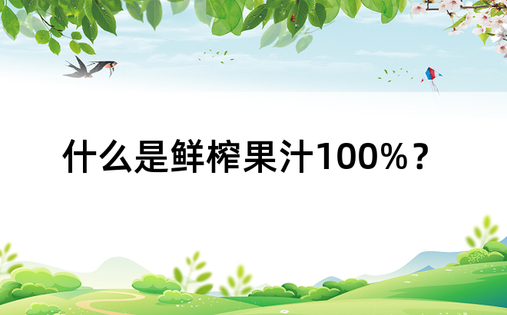 什么是鲜榨果汁100%？